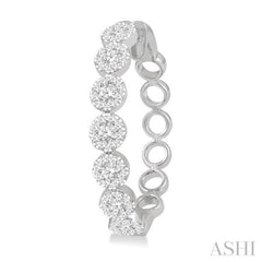 1 1/2 Ctw Lovebright Round Cut Diamond Hoop Earrings in 14K White Gold