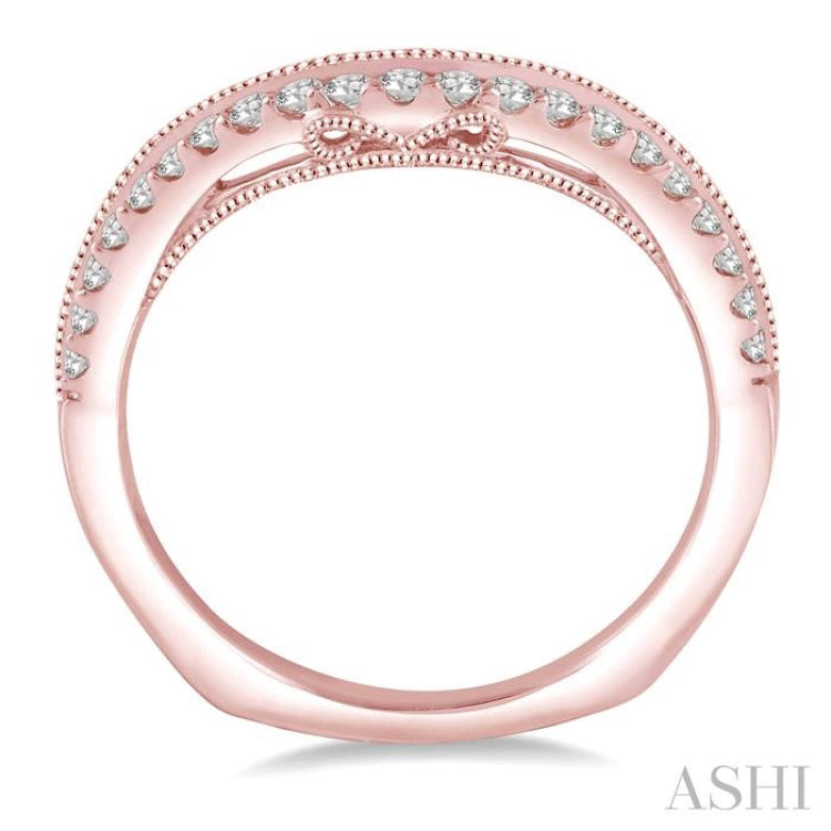 1/4 Ctw Round Cut Diamond Wedding Band in 14K Rose Gold