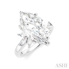 5/8 Ctw Akari Marquise and Round Cut Diamond Semi-Mount Engagement Ring in 14K White Gold