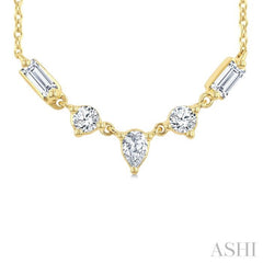1/3 Ctw Mixed Cut Diamond Fashion Necklace in 14K Yellow Gold
