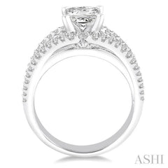 3/4 Ctw Diamond Semi-Mount Engagement Ring in 14K White Gold