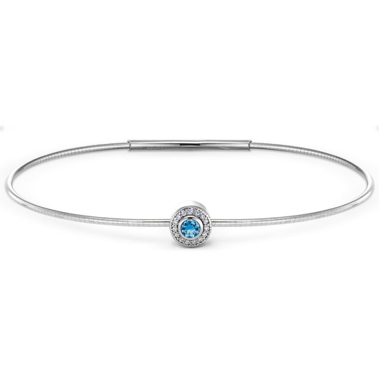 December Birthstone Bangle Bracelet