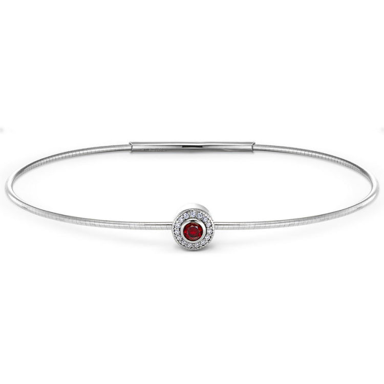 January Birthstone Bangle Bracelet