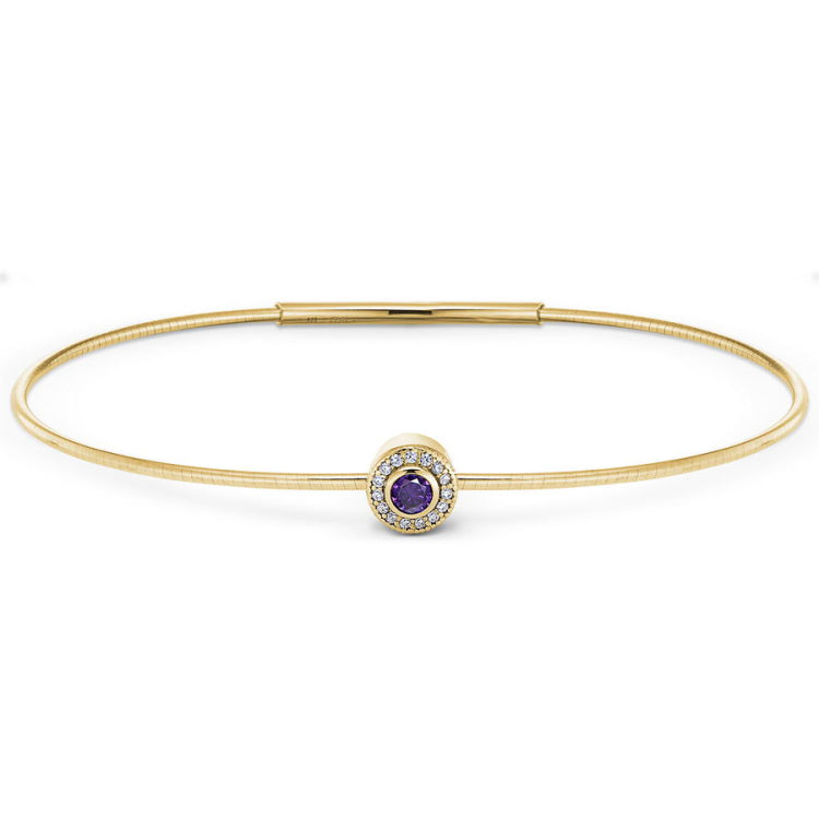 February Birthstone Bangle Bracelet