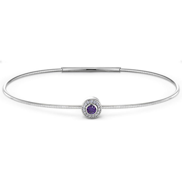 February Birthstone Bangle Bracelet