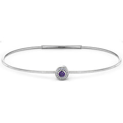 February Birthstone Bangle Bracelet