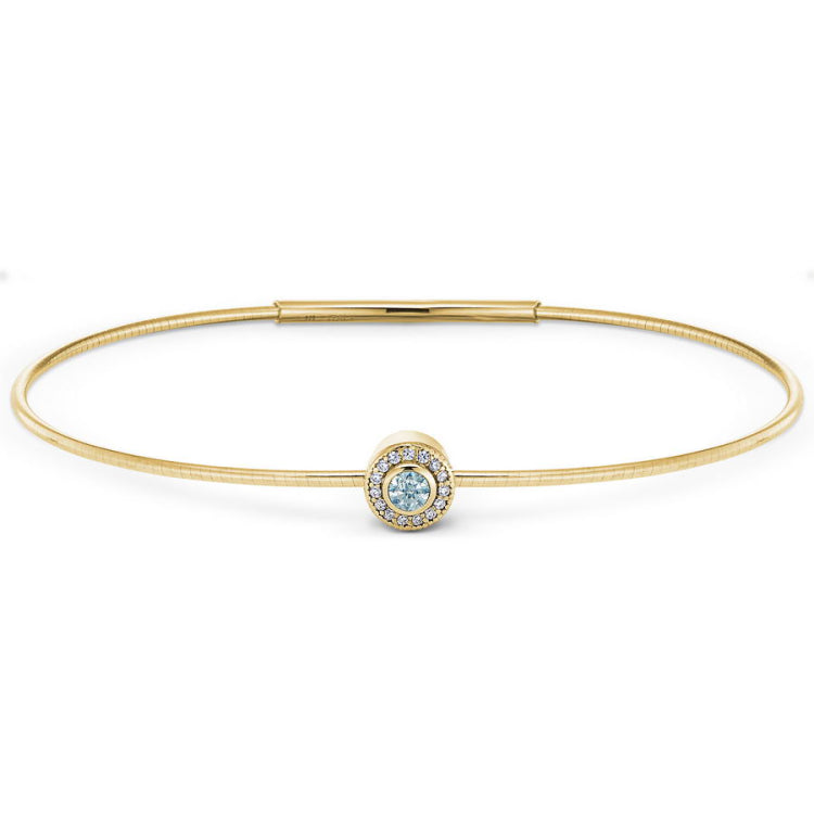 March Birthstone Bangle Bracelet