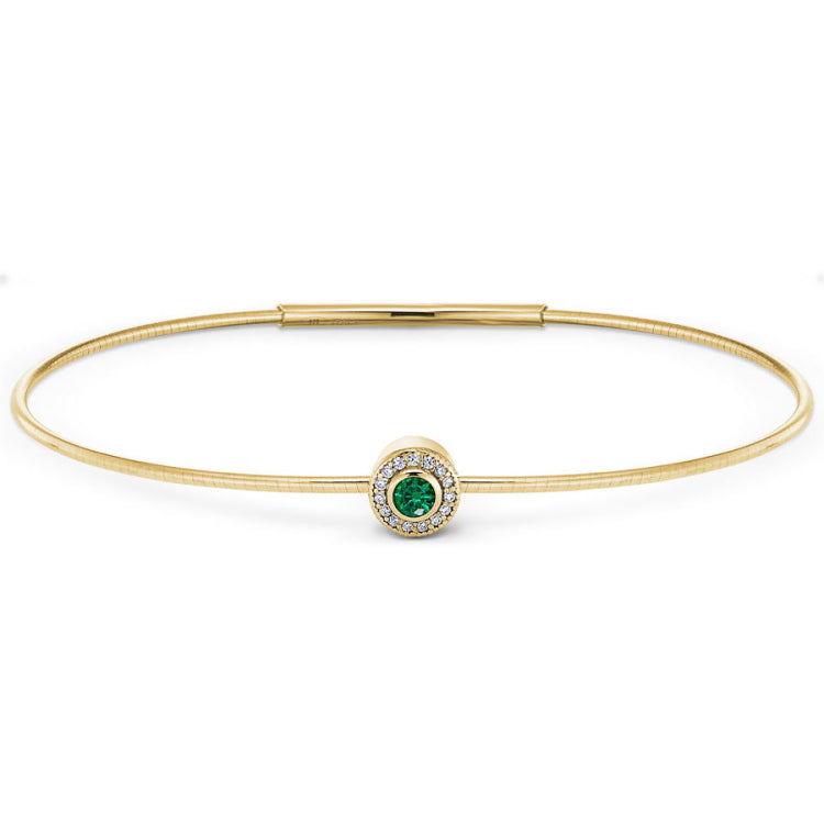 May Birthstone Bangle Bracelet