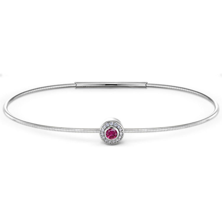 July Birthstone Bangle Bracelet