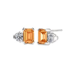 November Emerald Cut Birthstone Earrings