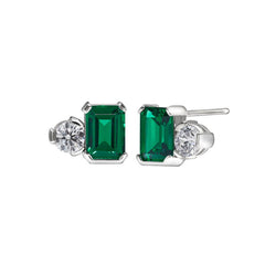May Emerald Cut Birthstone Earrings