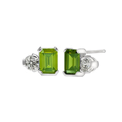 August Emerald Cut Birthstone Earrings