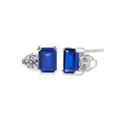 September Emerald Cut Birthstone Earrings