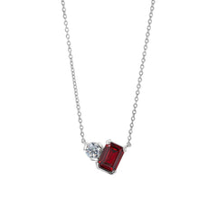 January Emerald Cut Birthstone Necklace