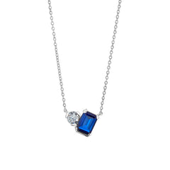 September Emerald Cut Birthstone Necklace
