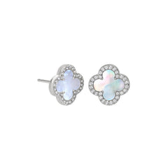Mother of Pearl Clover Stud Earrings