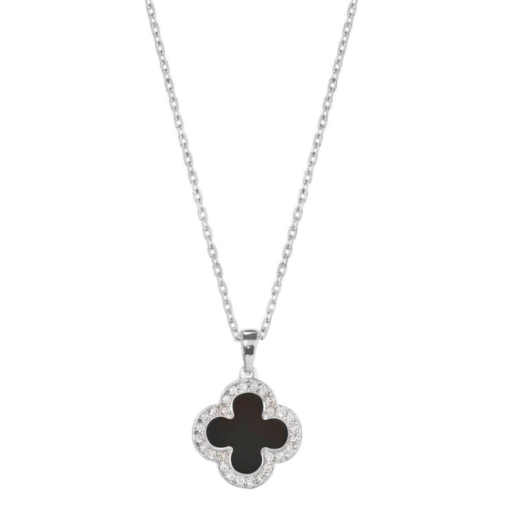 Black Onyx Clover Pendant