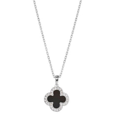 Black Onyx Clover Pendant