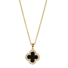 Black Onyx Clover Pendant