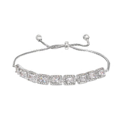 Emerald Cut Simulated Diamond Bolo Bracelet