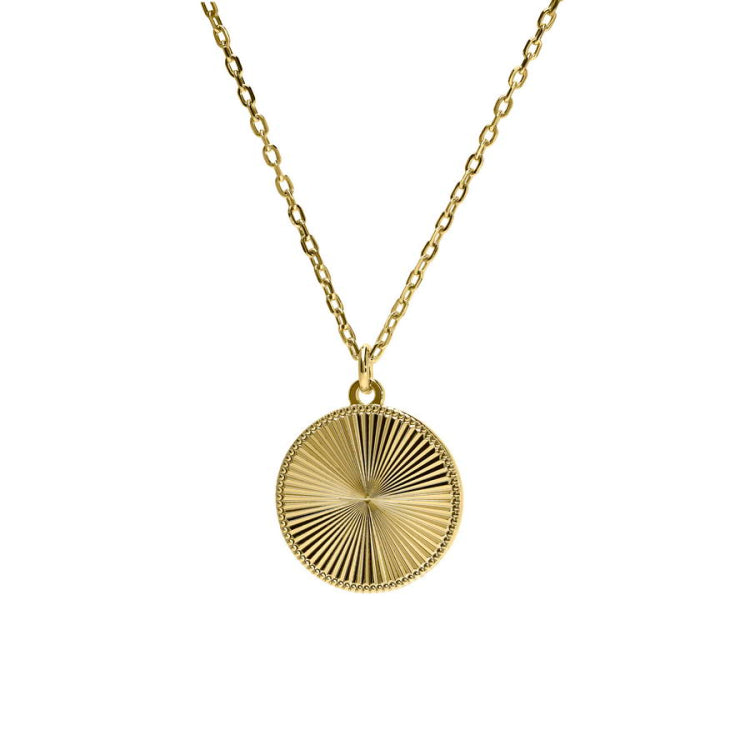 Diamond Cut Starburst Round Pendant