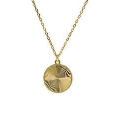 Diamond Cut Starburst Round Pendant