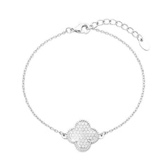 Diamond Cut Sequin Pattern Clover Bracelet
