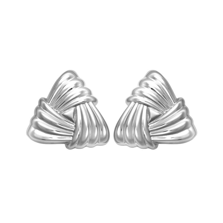 Woven Triangle Large Stud Earrings