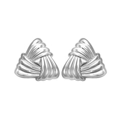 Woven Triangle Large Stud Earrings
