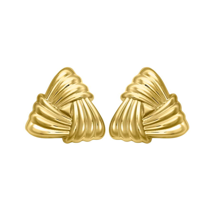 Woven Triangle Large Stud Earrings