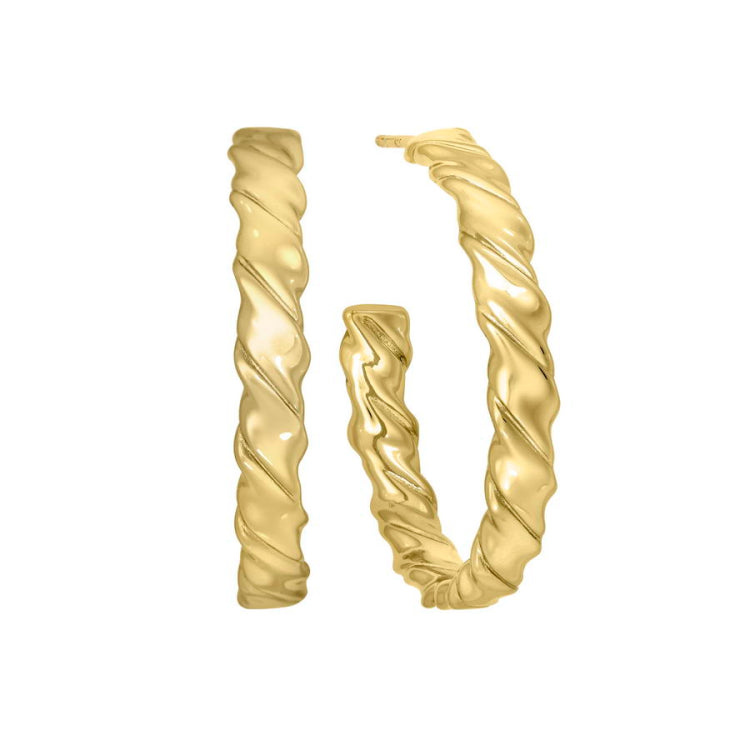 Wavy Large Open Hoop Earrings