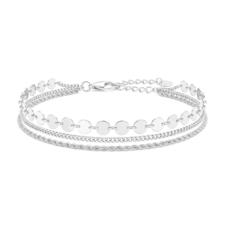 Twisted Rope, Curb, and Disc Station Bracelet Stack