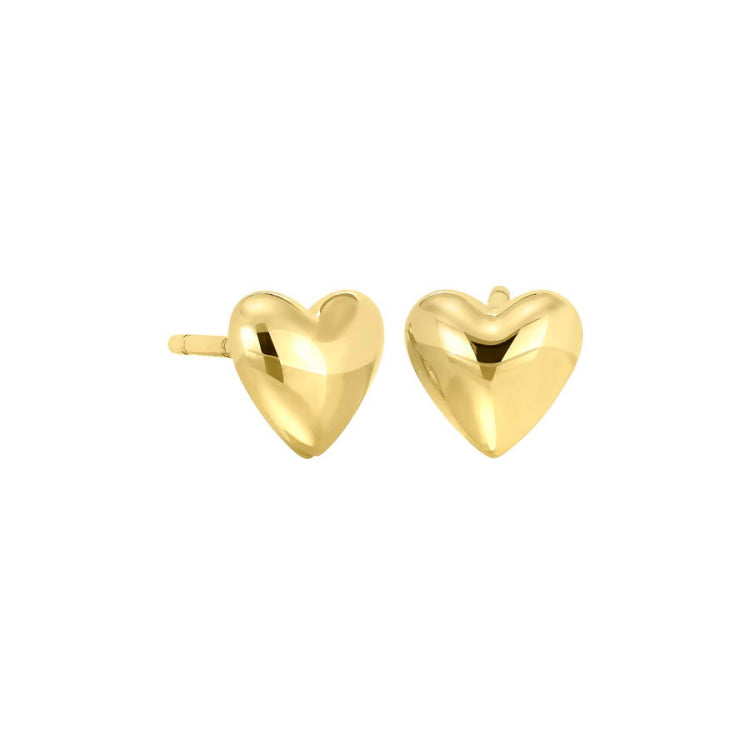 Polished Heart Stud Earrings