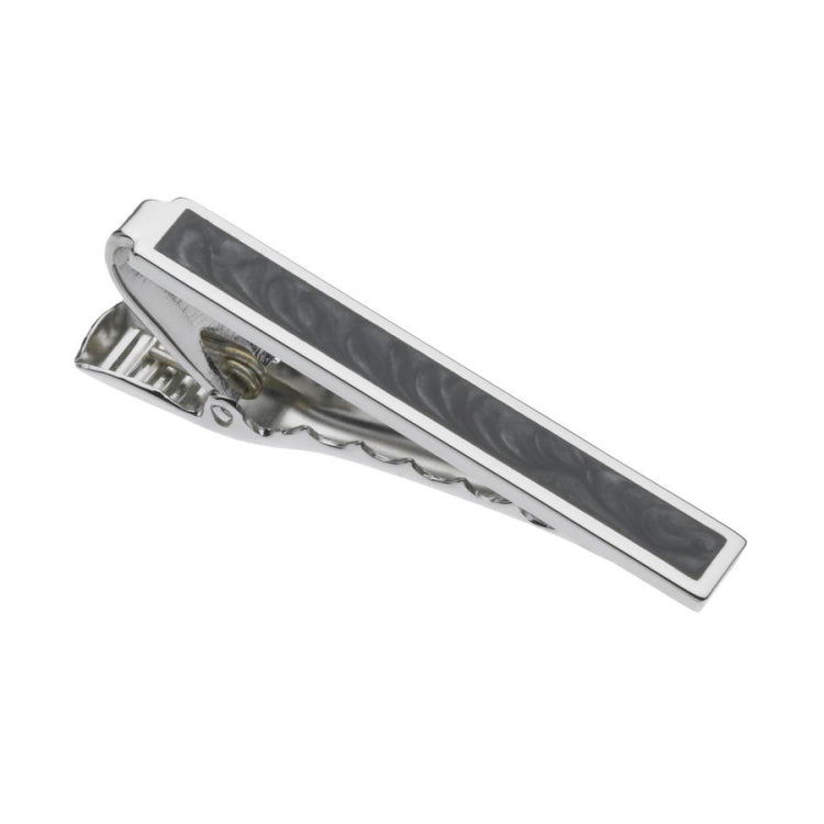 Tie Bar with Grey Swirl Epoxy Center