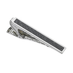 Tie Bar with Grey Swirl Epoxy Center