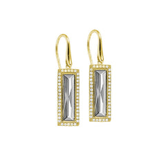 Rectangle Birthstone Drop Earrings - April