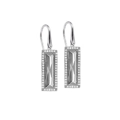 Rectangle Birthstone Drop Earrings - April