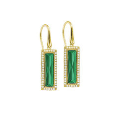 Rectangle Birthstone Drop Earrings - May