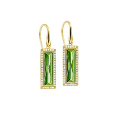 Rectangle Birthstone Drop Earrings - August