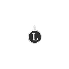 Black Enamel Initial Charm