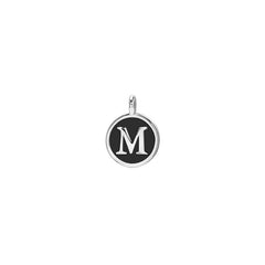 Black Enamel Initial Charm
