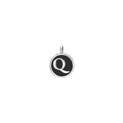 Black Enamel Initial Charm
