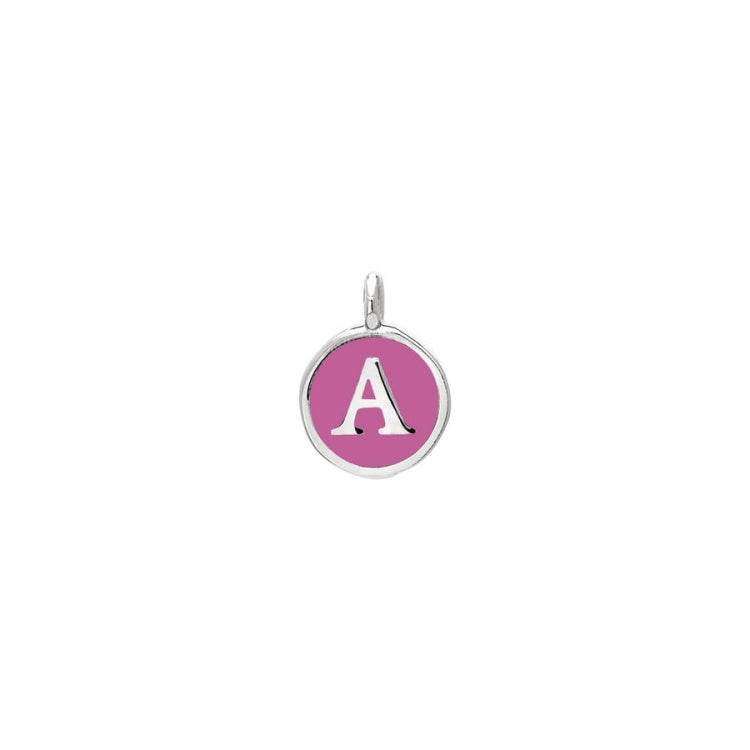 Pink Enamel Initial Charm