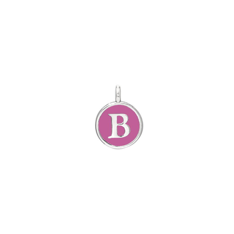 Pink Enamel Initial Charm