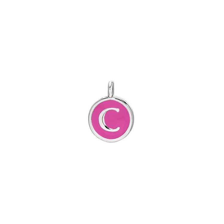 Pink Enamel Initial Charm
