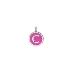 Pink Enamel Initial Charm
