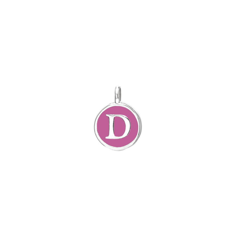 Pink Enamel Initial Charm