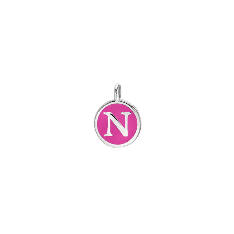 Pink Enamel Initial Charm