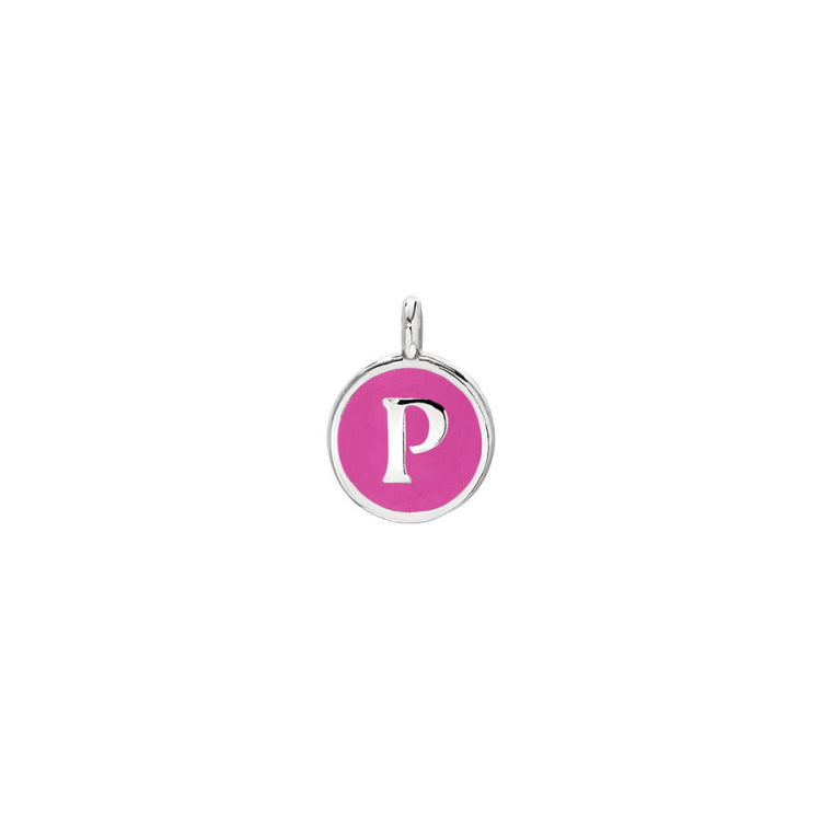 Pink Enamel Initial Charm