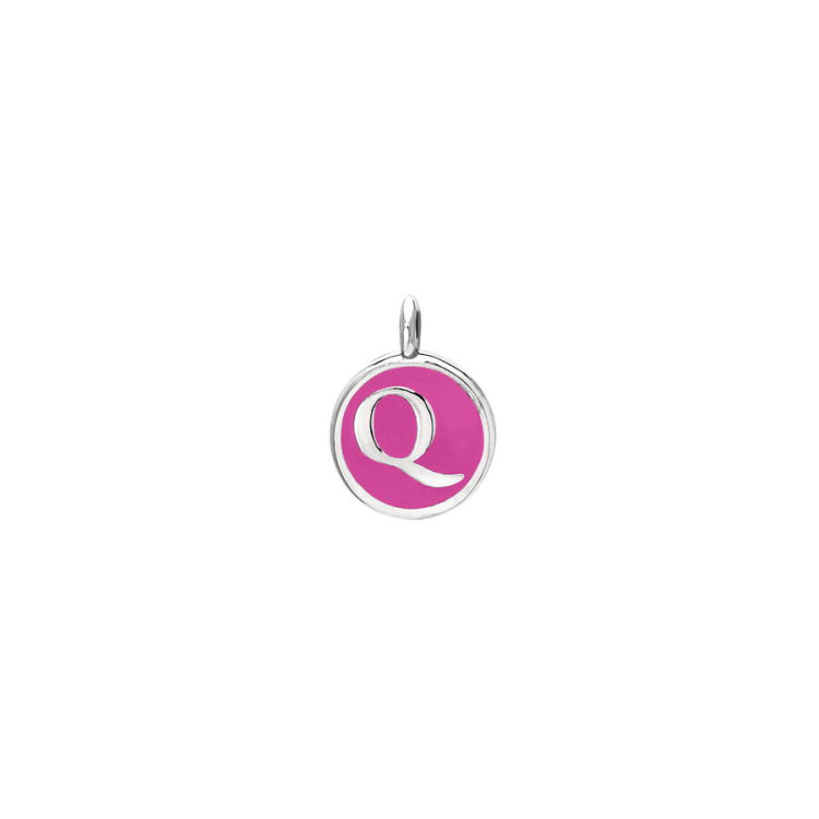 Pink Enamel Initial Charm
